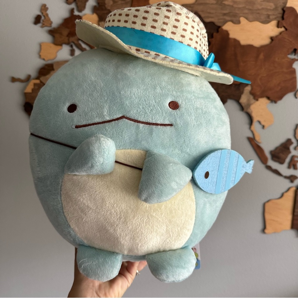 SAN-X Tokage Jumbo Fish Pouch Sumikko Gurashi 16” Kawaii Plush New with Tags
